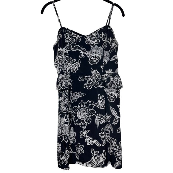 American Eagle Outfitters Dresses & Skirts - AMERICAN EAGLE OUTFITTERS | Black & White Floral Peplum Mini Dress | Size 6 & 10